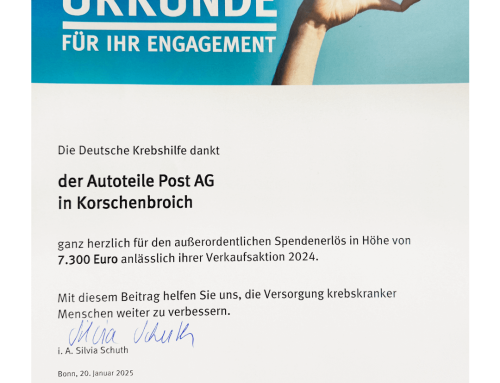 Spende für die Deutsche Krebshilfe: 7.300€ für einen guten Zweck!