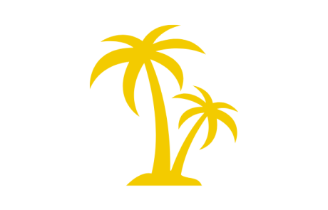 Zwei gelbe Palmen als Symbol.